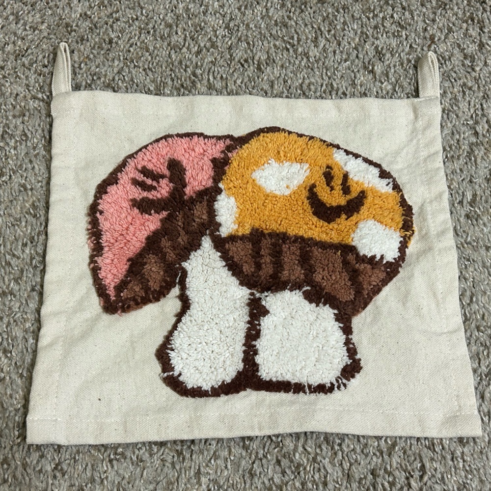 Urban Outfitters Mushroom Tapestry Smile Cotton Small Photo Decor Dorm Wall Pink